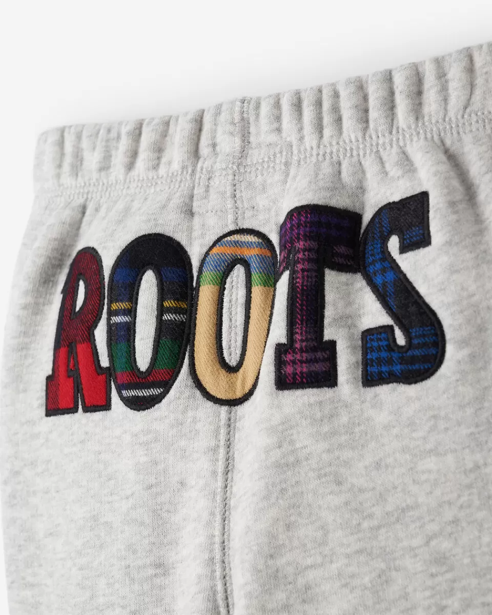 baby_plaid_applique_sweatpant_3.webp Roots Baby Plaid Applique Sweatpant ATHLETIC GREY MIX Shop