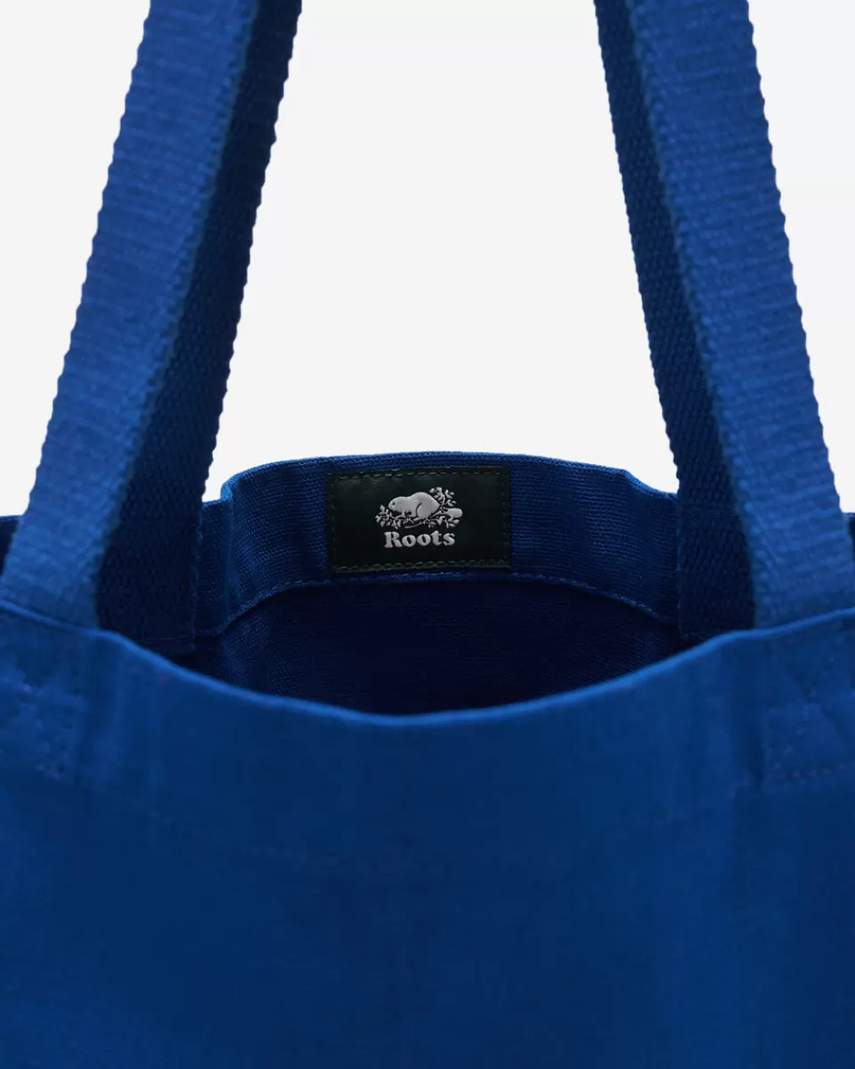 cooper_plaid_tote_4-2.webp Roots Cooper Plaid Tote BLUE QUARTZ Flash Sale