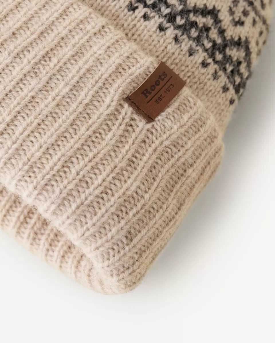 fair_isle_wool_toque_4.webp Roots Fair Isle Wool Toque CABIN BEIGE MIX Clearance