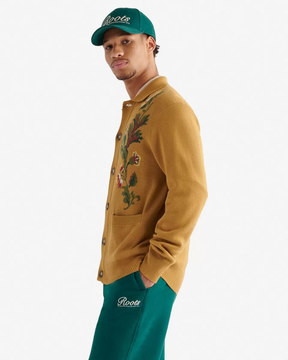 floral_collar_cardigan_2.webp Roots Floral Collar Cardigan SIENNA BROWN Sale