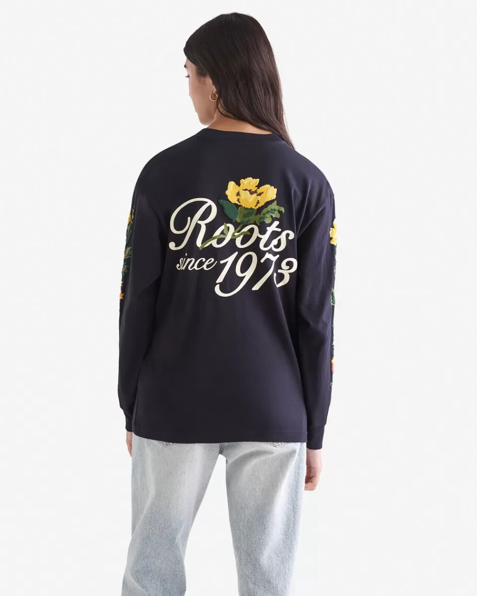 floral_long_sleeve_tshirt_2.webp Roots Floral Long Sleeve T-Shirt BLACK Cheap