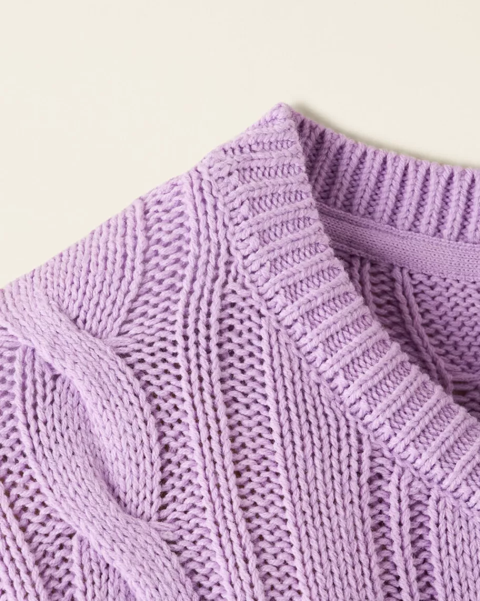 girls_cable_vneck_sweater_dress_2.webp Roots Girls Cable V-Neck Sweater Dress New