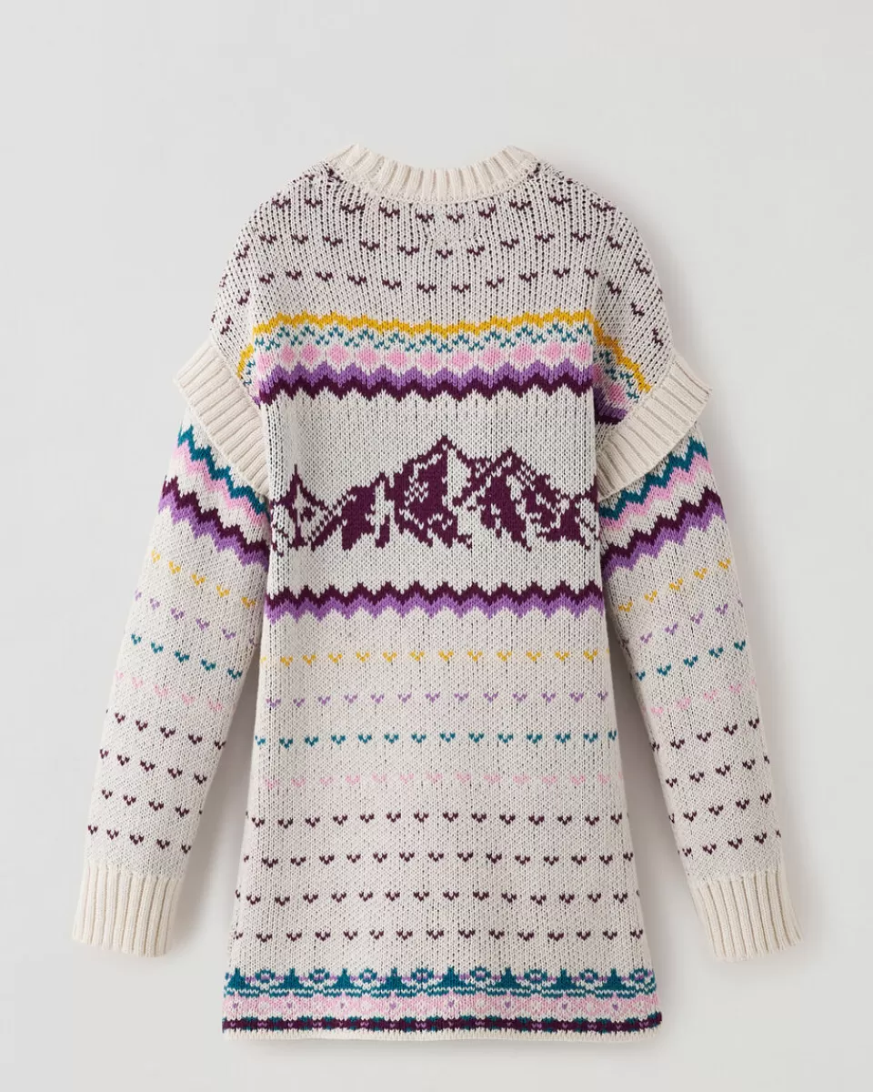 girls_fair_isle_sweater_dress_2.webp Roots Girls Fair Isle Sweater Dress WHITE MIX Best Sale