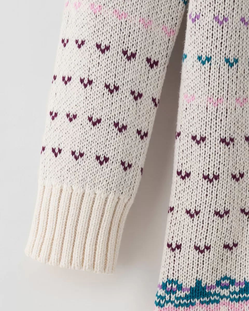 girls_fair_isle_sweater_dress_4.webp Roots Girls Fair Isle Sweater Dress WHITE MIX Best Sale