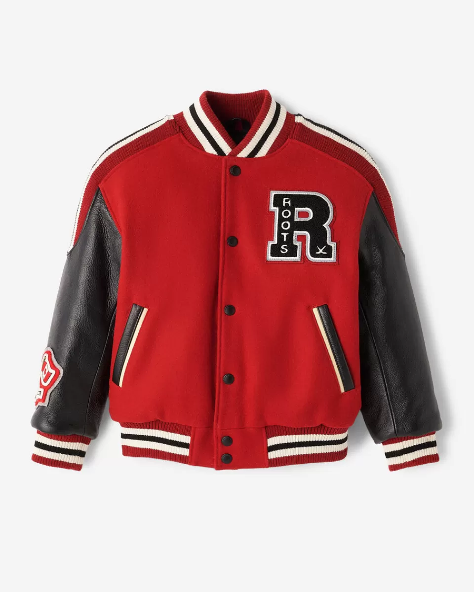 kids_hockey_varsity_jacket_2.webp Roots Kids Hockey Varsity Jacket CARDINAL RED Sale