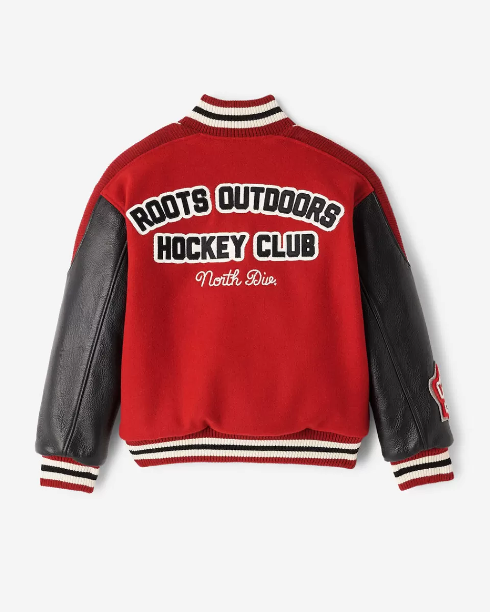 kids_hockey_varsity_jacket_3.webp Roots Kids Hockey Varsity Jacket CARDINAL RED Sale