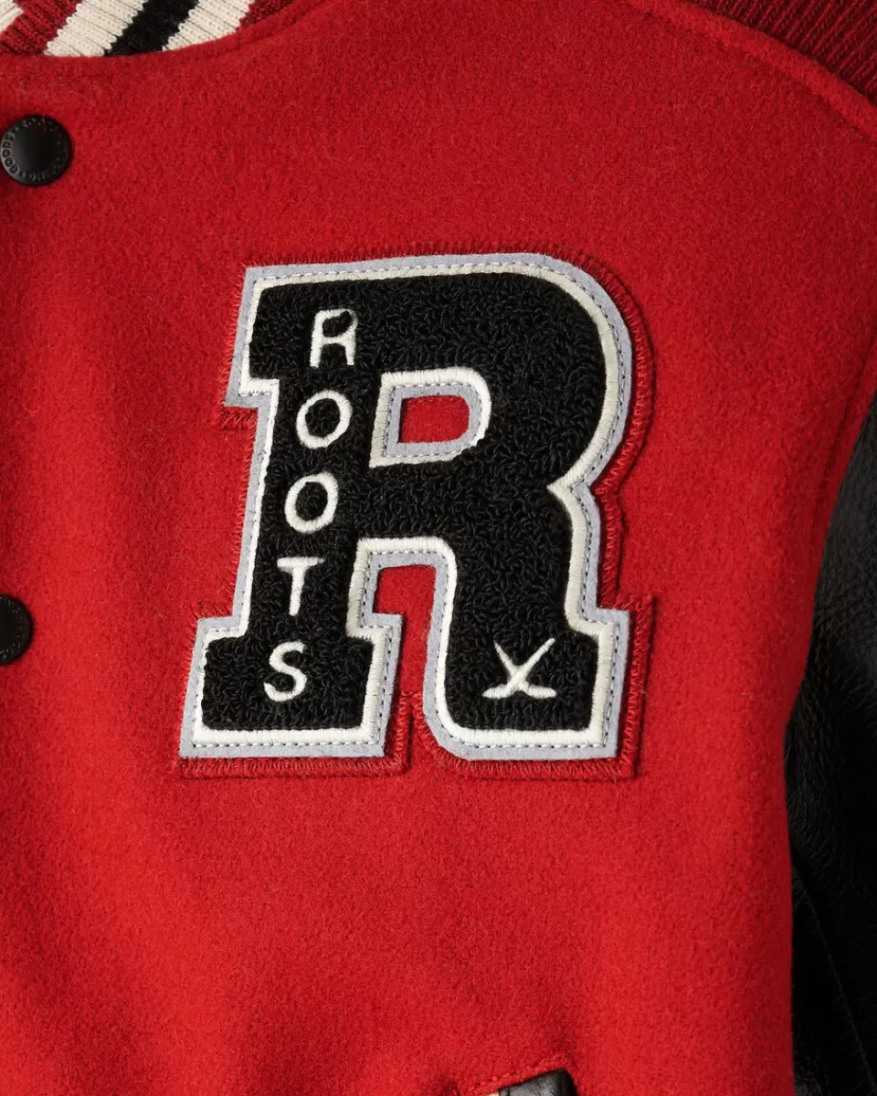 kids_hockey_varsity_jacket_4.webp Roots Kids Hockey Varsity Jacket CARDINAL RED Sale