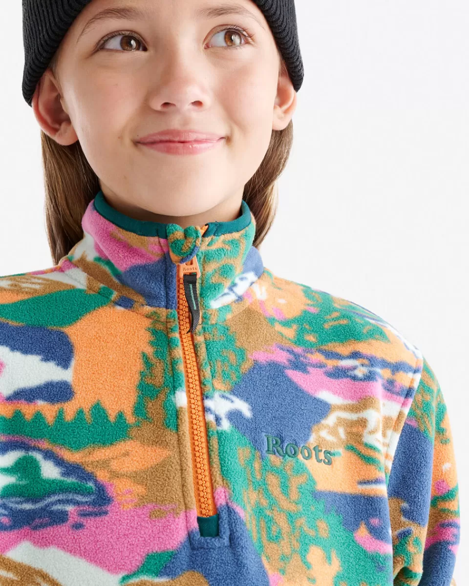 kids_microfleece_half_zip_stein_2.webp Roots Kids Microfleece Half Zip Stein MULTI LANDSCAPE Online