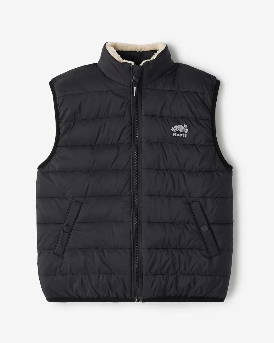 kids_roots_reversible_puffer_vest_5.webp Roots Kids Reversible Puffer Vest BLACK Discount