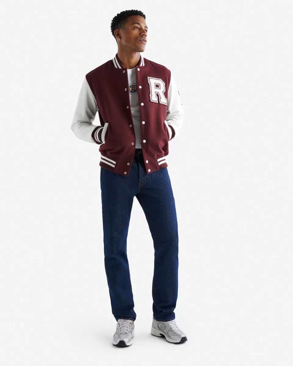 Roots Mens Vintage Varsity Jacket MAROON/WHITE Best Sale