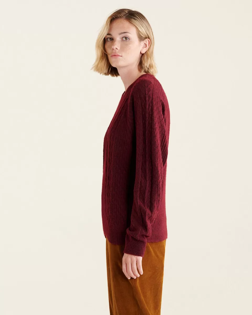 merrick_pointelle_sweater_2.webp Roots Merrick Pointelle Sweater WINDSOR WINE Flash Sale