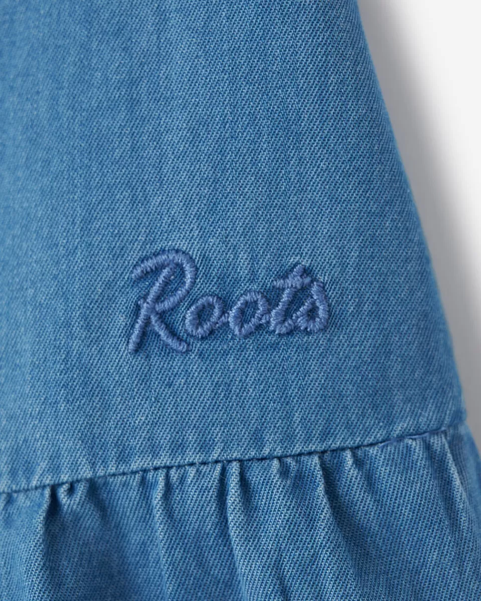 toddler_girls_chambray_ruffle_dress_3.webp Roots Toddler Girls Chambray Ruffle Dress WASHED INDIGO New