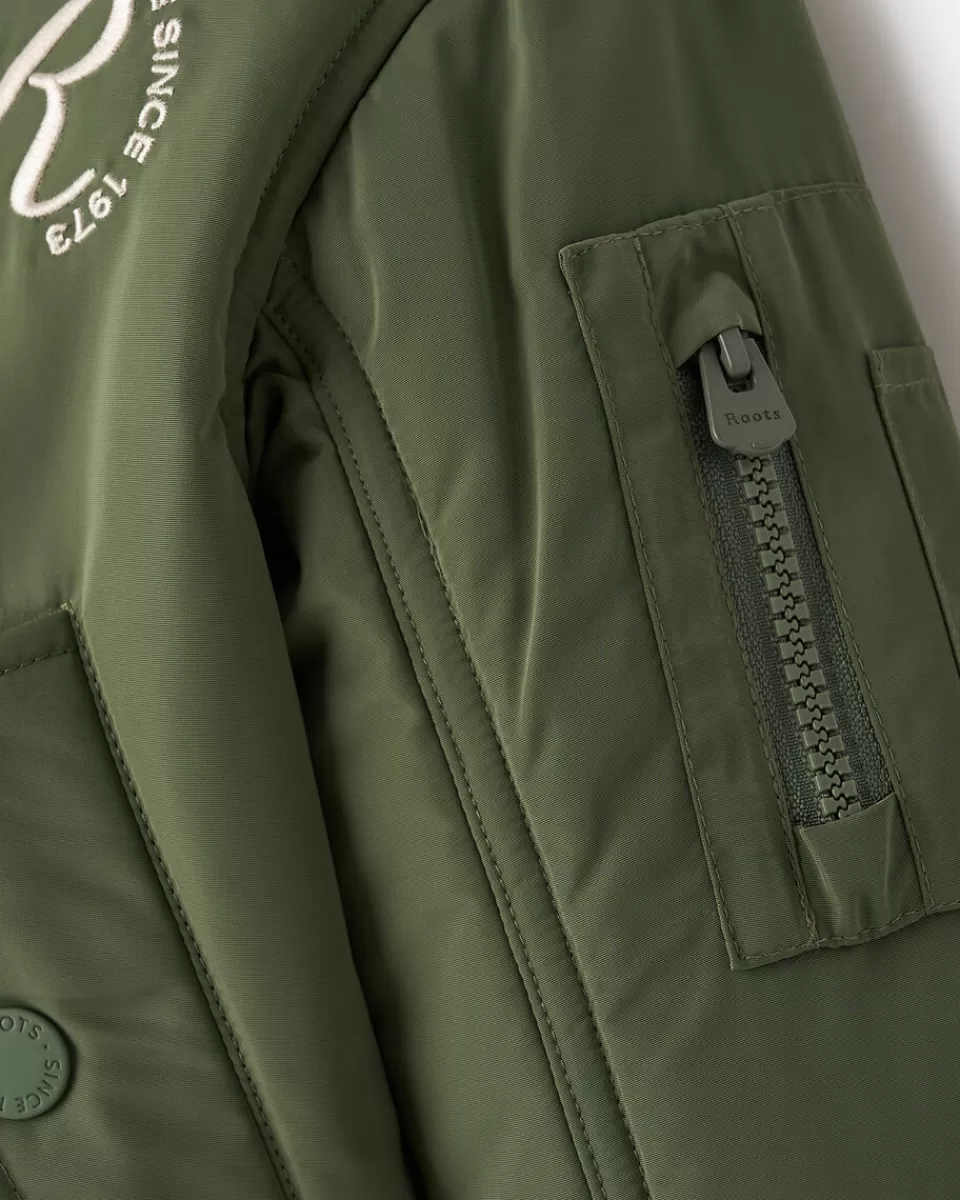 toddler_roots_signature_flight_jacket_3.webp Roots Toddler Signature Flight Jacket CACTUS GREEN Sale